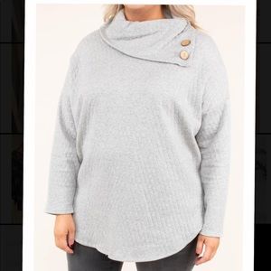 3x grey quilted sweater